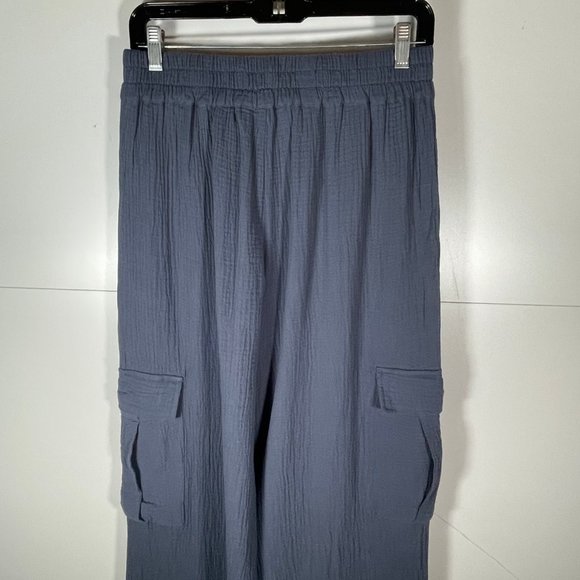 NWT RSQ Wide Leg Cargo Pants in Steel Blue - Picture 3 of 10